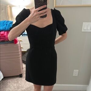 French Connection Black Puff Sleeve Sheath Mini Dress